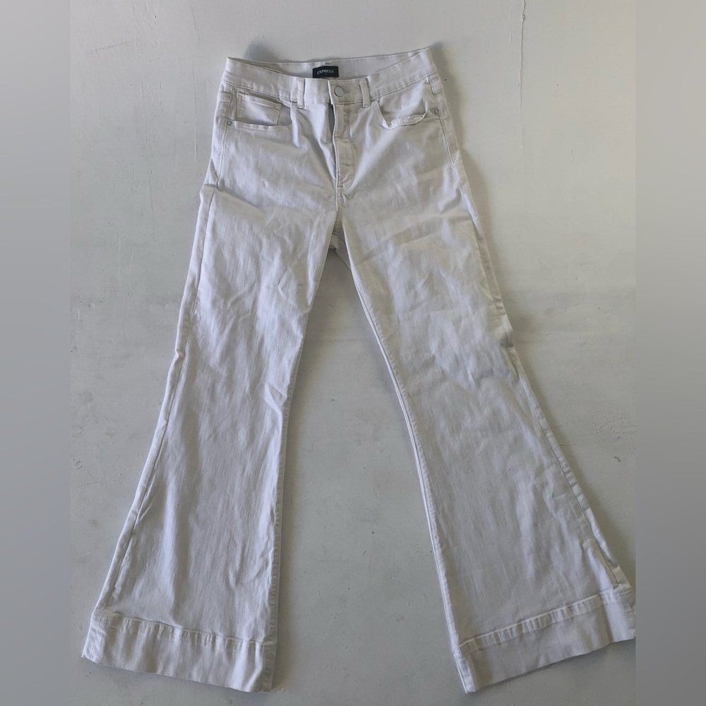 White Express wide flare pants
